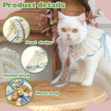 Leo Kitty Silky Pet Clothing for Small Cats & Small Dogs — Bunny Hand-Embroidered Outfit, Collar Costume, New Year Cat & Dog Outfit for Holiday Dress-Up