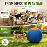 PETNOME Herding Ball for Dog,Inflatable 18 Inch Herding Calming Jumbo Ball for Medium Large Dog Horse Outside Training Push Chase & Roll Blue Orange