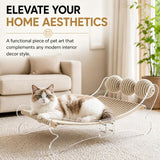 CLOUDPET Sisal Cat Scratcher Bed Hammock with Clear Acrylic Frame Sisal Roller Toy for Indoor Cats, Natural Sisal Scratching Pad Lounge Chair, Durable Cat Scratch Post Furniture for Large Cats