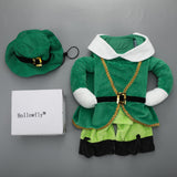 Hollowfly St. Patrick's Day Dog Costume Walking Leprechaun Dog Outfit with Arms Irish Day Holiday Pet Clothes Cosplay Accessories for Cat Doggy Pet(M)