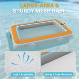 Dog Pool Float | 47×26" Mesh Base | Pets Boat Floats for Small Medium Large Dogs, Hold up to 330 lbs | PVC & 12 mm EVA Covered | Claw-Friendly & Durable | Inflatable Floating Bed for Pool, Lake, Boat