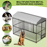 Garvee 8x4x6 ft Large Dog Kennel Outside Heavy-Duty Outdoor Dog Cage with Roof and Double Lock, Enclosures with UV-Resistant All Weather Resistant Walk-in Pet Playpen