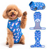 PetWarm Dog Surgery Suit, Dog Surgical Recovery Suit, Unicorn, Blue, XS