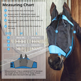SMFUSMFU Horse Mask with Breathable Fine Mesh for UV Protection and Protect Horse's Face, Ears, and Eyes from Horseflies, Soft Mesh, Ensures Unrestricted Sight and Breathing(Blue, Medium)