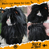 ITESSY Cat Halloween Costumes- Black Lion Mane Wig Pet Costumes Hat for Halloween Christmas Dress Up Accessories Decoration for Kitten Cats,Size M