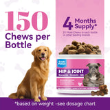 Glucosamine for Dogs Hip and Joint Support Supplement Chews, Chondroitin Joint Care for Dogs, Pain and Inflammation Relief with MSM, Turmeric, Vitamin C, Omega 3 -Chicken Flavor,for All Breeds-150 Ct