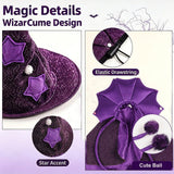 huraty Cat Halloween Costume Wizard Cloak and Hat Pet Cosplay Outfit