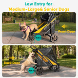 Petbobi Dog Stroller for Large Medium Dogs up to 80 lbs, Dual Entry