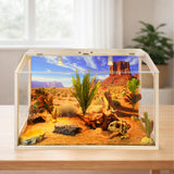 PROLEE Bearded Dragon Tank, Up to 81Gallon Reptile Enclosure, Tempered Glass Lizard Tank, Bearded Dragon Enclosure with Built-in Lamp Fixture for Chameleon (Skylight Roof, 30Gallons,24x15.5x15.5 Inch)