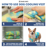 Spark Paws Dog Cooling Vest - SPF 50 UV Sun Protection - Summer Heat Relief Gear for Dogs, Lightweight, Evaporative Cooling - Dog Anxiety Relief Vest During Hot Days - Tropical Storm, Large