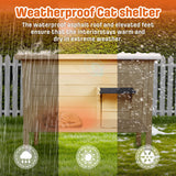BRIOPAWS Feral-Outdoor-Cat-House-Insulated | Outside-Cat-Shelter for Winter | Weatherproof | Large Wooden Pet House for Multiple Cats | Foldable Ladder | Acrylic Side Window | Brown