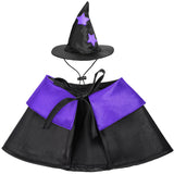 Dxhycc Halloween Pet Costume Cat Wizard Costume Funny Wizard Cat Clothes Cloak and Wizard Hat for Small Dogs Cats Outfits