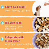Just Try 16OZ Freeze-Dried Dog Treats Mixed Flavors for Dogs & Cats Raw Single Ingredient Chicken,Salmon, Beef Liver,Chicken Liver,Chicken Heart,Duck,Cod,High Protein Grain-Free Training Treats