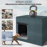 GASUR Large Heated Cat House for Outdoor Cats in Winter, Highly Elevated Base Waterproof & Insulated Feral Cat House, Warm Cat Shelter with Heating Pad Warm House for Outside Stray Barn Cat