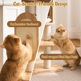 Kicari Modern Solid Wood Cat Tree for Indoor Cats Large Adult, 50in Tall Cat Tower with Sisal Scratching Posts, Cat Scratcher Cardboard, Cozy Cat Beds Cave Condo, Multi-Level Cat Furniture