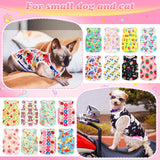 Yeyeplum 42 Pcs Dog Shirts Sleeveless, Soft Breathable Summer Puppy Clothes, Cute Printed Pet T-Shirt Vest Bulk Pack for Small Medium Large Dogs Pet Cat Hawaiian Clothing Daily Wear(M)