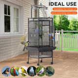 Garveehome 60 Inch Wrought Iron Large Bird Cage with Play Top, Stand