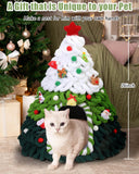 DIY Christmas Tree Cat Beds for Indoor Cats, Christmas Cat House, Felt Christmas Cat Nest, for Pet, Christmas Tree Decoration for Cat, 20 x 24 Inches