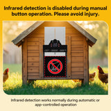 Automatic Chicken Coop Door Solar Powered with 2K Camera & Night Vision, IP65 Wireless Auto Door Opener, 6-Month Battery, APP Control, 2-Way Audio, Anti-Pinch Design (Black)