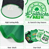 LyssKMK 4 Pack St. Patrick's Day Dog Shirts Shamrock Rainbow Bridge Tank Tops for Small Medium Dogs Lucky Green Beer Pattern Sleeveless Vests for Cats Puppies S