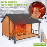 GUTINNEEN Large Dog House with Insulated Liner for Winter Outdoor Dog Cage with All-Around Iron Frame Dog Kennel for Small & Medium & Large Dogs,Insulation