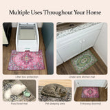 Lovewag Pets Waterproof 2-Pack Pet Feeding Mats - 16" x 24" Premium Cat & Dog Food Mat - Non-Slip, Machine Washable Food Mat Protects Floors & Contains Water Bowl Spills - Place Mats (Bohemian Jewel)