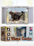 VistaCatio Window Catio - Fits 26-32" Vertical Windows, Deluxe Catio Window Box for Indoor Cats, Max Enrichment and Freedom, Fresh Outdoor Air, Portable Easy Install, 2-Year Protection, Made in USA