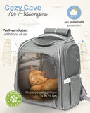 BriskTails Сat Backpack Carrier - Expandable Cat Large Travel Hiking Backpack, Pet Backpack Carrier Airline Approved, Perfect for Cats Kitty Kitten Backpack - Grey