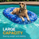 Queenmore Dog Pool Float, Dog Floats for Large Dogs, Inflatable Dogs Raft for Pool, Lake & Beach, Durable Summer Outdoor Water Floatie for Pets Up to 195 Lbs Blue