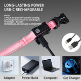 Aiminto USB Rechargeable LED Dog Collar, Waterproof, Adjustable, Glowing, for Extra Small Dogs, Night Walking, Camping, Jogging, Pink, XS (Neck 9-13", Width 5/8")