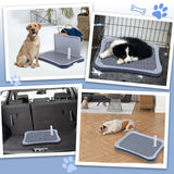 Pee Pad Holder, Indoor Potty Tray for Puppy and Small Size Dog with Pee Wall, Non-Skid Feet, 20 * 15.4 * 1.4 inch (Large)