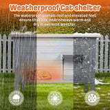 BRIOPAWS Dual Insulated Outdoor Cat House | Weatherproof | Feral Cat Shelter for Winter | Escape Door | Foldable Ramp | Large Wooden Pet Houses for Multiple Cats | Grey