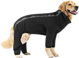 Canada Pooch Dog Slush Suit Dog Bodysuit for Rain and Snow Full Body Dog Suit Water-Resistant Dog Onesie (Black, 8 (7-9" Back Length))