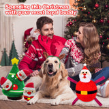 lilfrd Christmas Dog Toys, Dog, Xmas Christmas Tree, Santa Claus Dog Toys Hide and Seek Puzzle Squeaky Plush Rope Chew Fetch Brain Stimulating Toy Presents for Small Medium Dogs