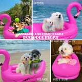 KUCDBUN Dog Pool Float, Funny 6-in-1 Inflatable Dog Floats for Pool, Pet Floatie Raft for Small Dogs, Puppy and Doggies, Pink Flamingo
