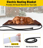 Aivituvin Heated Dog House Outdoor with Heating Blanket, Insulated Dog Kennel Waterproof with All-Around Iron Frame, Sliding Window, PVC Curtain - Natural