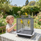 GarveeLife Small Bird Cage, 20 Inch Bird Cage, Parakeet Cage with Tray and Handle for Parrot Cockatiels Budgies Finch Lovebirds Pigeons, Black