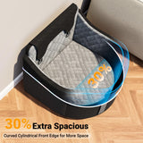 【Master Crafted for Medium Dogs】 PetDance 30% Extra Spacious Dog Car Seat, Brake Stabilized Pet Travel Seat with Reversible Cushion & Anti-Slip Base, Hazy Silver Gray