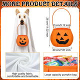 Huhumy 2 Pcs Halloween Dog Costumes with Non Woven Pumpkin Bags White Ghost Costume for Dog Cat Ghost Cosplay Clothes, Cute Party Cape for Halloween Cosplay Party (Medium)