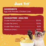 Just Try 4.23 OZ Cat & Dog Food Toppers with Chicken Liver Freeze Dried Egg Yolk for Picky Eaters Iron Support Grain Free High Protein Meal Toppers