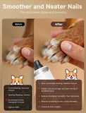 Ckin pet Dog Nail Grinder, Quiet Electric Dog Nail Trimmer with 2 LED Lights, 3-Speed Pet Nail Grinder for Dogs & Cats, Rechargeable 2000mAh Nail Grinder for Small Medium Large Dogs with Light, White
