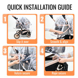 Bicystar Pet Stroller Rain Cover,Ventilated Clear EVA,Universal Fit
