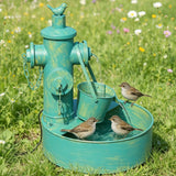 Solar Water Fountain with Backup Battery,Outdoor Metal Bird Bath Fountain,Solar Fountain Bird Bath for Garden, Patio & Yard Decor,Working at Night for at Least 6 Hours