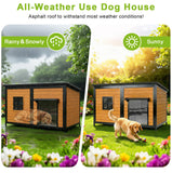 BuddyManor 59" Dog House, Extra Large Dog House with Weatherproof Roof for Outdoor Use, Easy to Install and Clean, Anti-Chewing Metal Frame Design for Small Medium Large Dogs