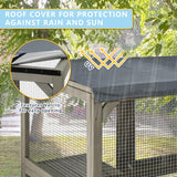 Ketive Catio Outdoor Cat Enclosure Large Window Cat House Walk in Kitty Cage with Multi-Level Platforms, Waterproof Roof for Mulitiple Cats (59" L x 29.5" W x 67.7" H)