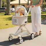 Beberoad Pets TT Pet Stroller for Small Dog & Cats (Beige)