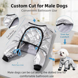 Dog Snowsuit with Attached Boots, Waterproof Winter Full Body Coat