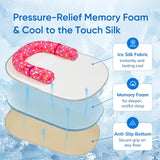 Supet Cat Cooling Mat with Soft U-Shaped Pillow - Breathable Ice Silk Cooling Pad for Cats and Small Dogs - Portable Washable Summer Pet Bed for Indoor, Crates or Travel Use,Pink