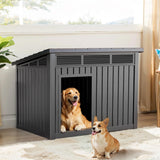 VIXZEN Dog House Indoor Outdoor,Waterproof Dog House for Small to Medium Dogs,Doghouse with Air Vents and Elevated Floor,Openable at The Top,Easy to Assemble and Clean,Black,32.2"×25.12"×24.13"