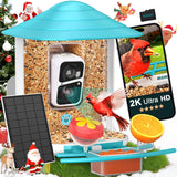 birdsnap® TUC Bird Feeder with Camera 2K HD, Solar Panel 32GB Card 4-in-1 Perch, 160°View Auto Detect & Notify AI Identify Video Bird Camera Wireless Outdoors Ideal Gift for Birds Lover